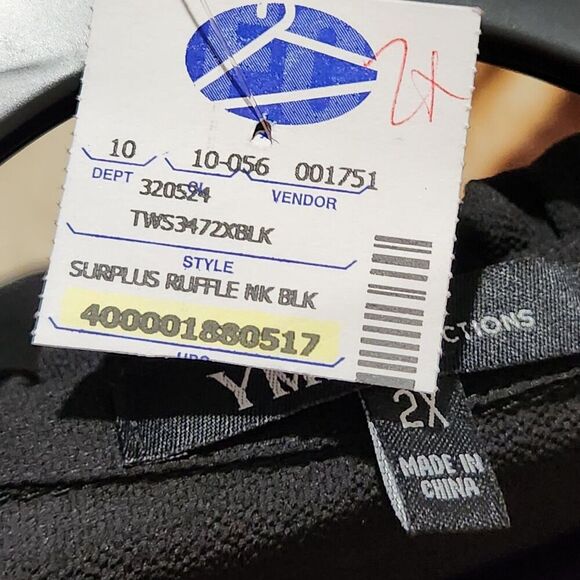 Ymi Collection Top For Women Size 2X Black Lightweight Front Tie Belt - Picture 8 of 10